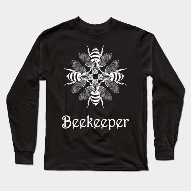 Beekeeper Beekeeping bees in cross honey gift Long Sleeve T-Shirt by Lomitasu